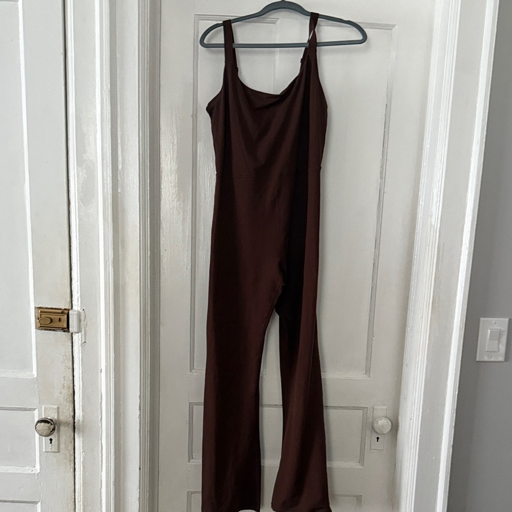 Aerie Chocolate Brown flared leg Jumpsuit